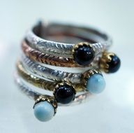 Silver rings with stones