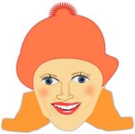 woman face with orange hat