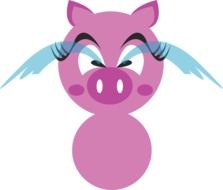 drawing of a weeping pig