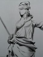 statue of Justice with a sword