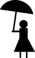 silhouette of a woman with an umbrella