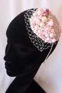 Wedding decoration on the head with pink pearls