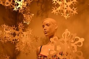 girl dummy silence snow face