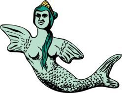 drawing of blue mermaid fish