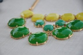 necklace with green stones
