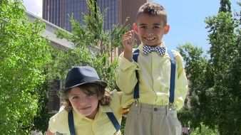 Happy kids in a cool clothes