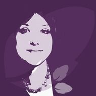 clipart of the purple woman girl on a note