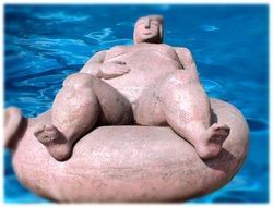 female sculpture on the waves