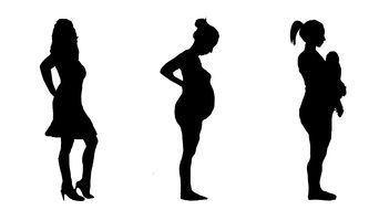 pregnant silhouette woman drawing