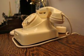 White old fashioned telephone