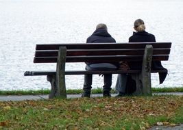 two on the bench by the water