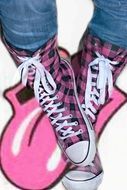 Pink high top Converse