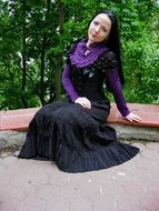 Lady in a gothic costume