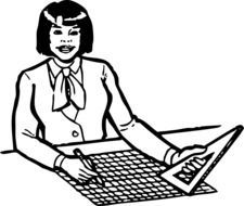 woman at drawing, engineer