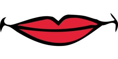 graphic image of red lips in a smile