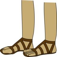 drawing of legs in sandals