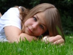 dreamy girl in the meadow