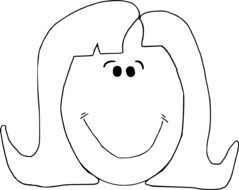 schematic representation of a woman's face