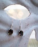silver earrings with topaz