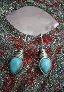 Earrings with sterling silver and the larimar stones