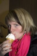 woman eating ice cream