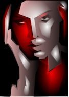 abstract clipart of woman face