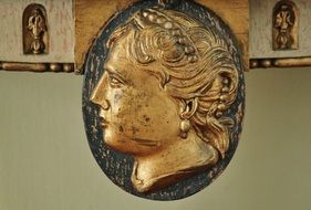 gold portrait woman