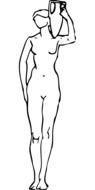 painted nude woman with jug