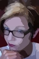 porter thinking girl with glasses