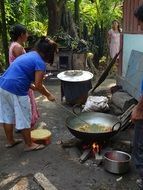 cooking pot woman