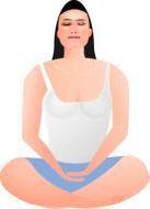 sitting meditating woman, illustration