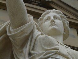 White statue of a woman made of gypsum