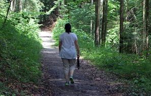 woman walk in the forest