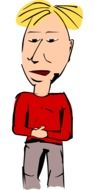 clipart of Blond man is wearing a cardigan