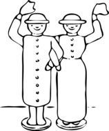 dolls man and woman drawing