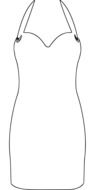 painted female mini dress