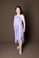 woman in beautiful lilac dress
