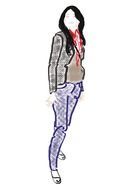 long haired girl in jeans, drawing