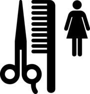 silhouette of a female hairdresser