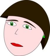 Woman with the green eyes clipart