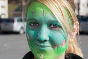 Colorful make up carnival Woman Face