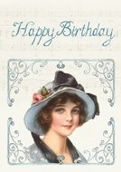 vintage happy birthday greeting card