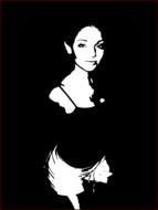 black and white portrait of a girl