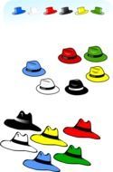 many colorful hats