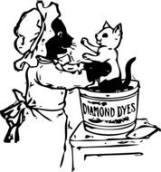 cat and kitten diamond dyes drawing