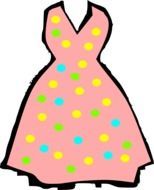 Drawing of summer polka-dot dress