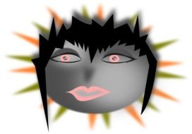 face drawing of gothic woman with bright makeup