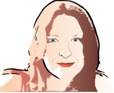 woman's face with pink hair