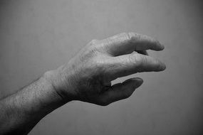 hand man character black and white recording