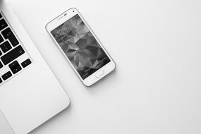 white mobile in black and white